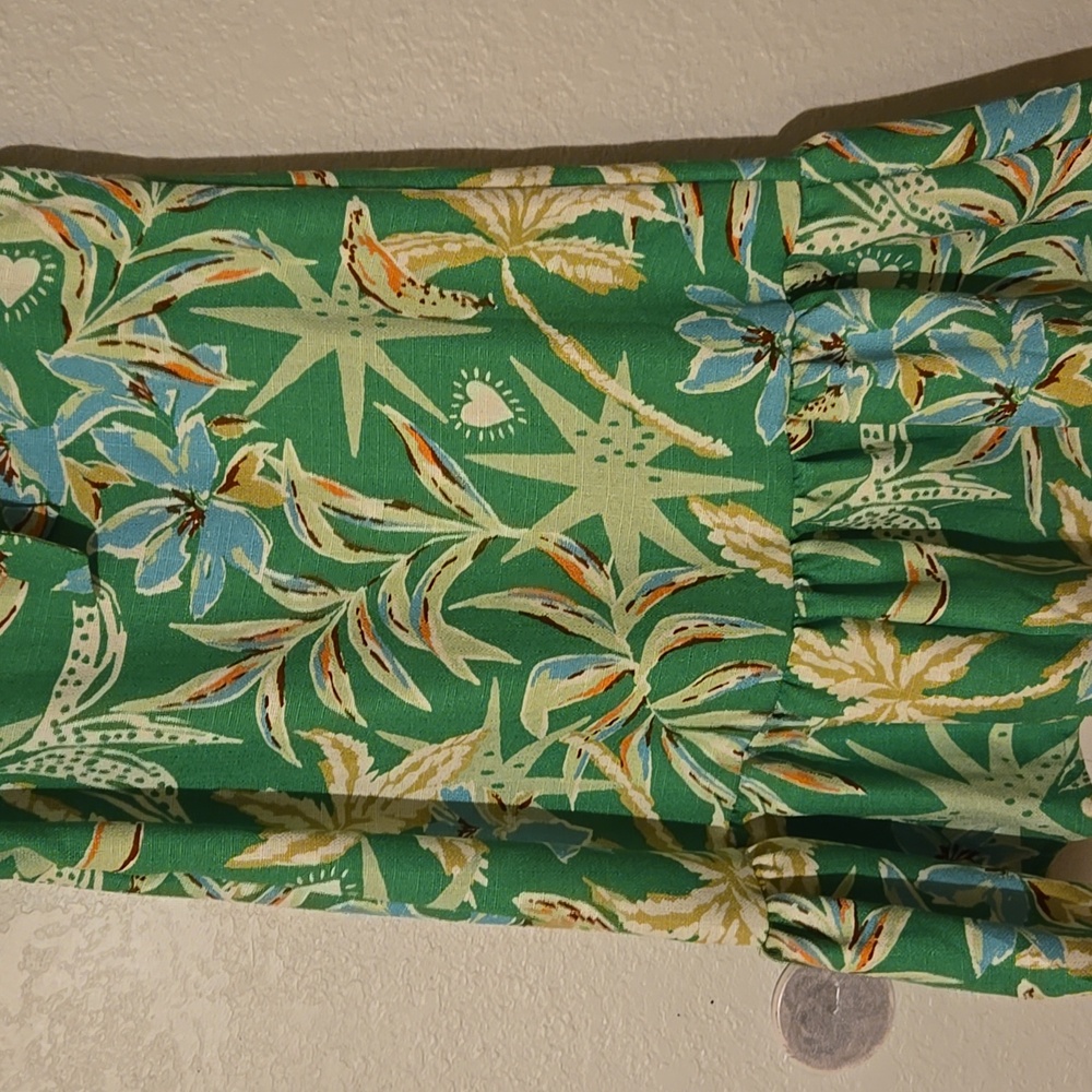 Cocomo Green Floral Mini Dress in Size Medium - Picture 6 of 8